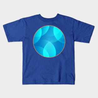 Sky Blue Abstract Circle Kids T-Shirt